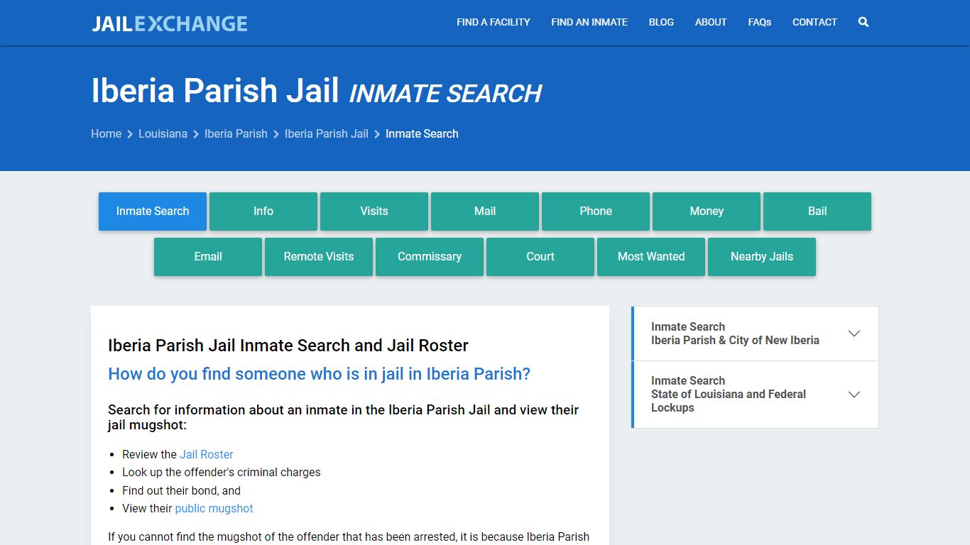Inmate Search: Roster & Mugshots - Iberia Parish Jail, LA