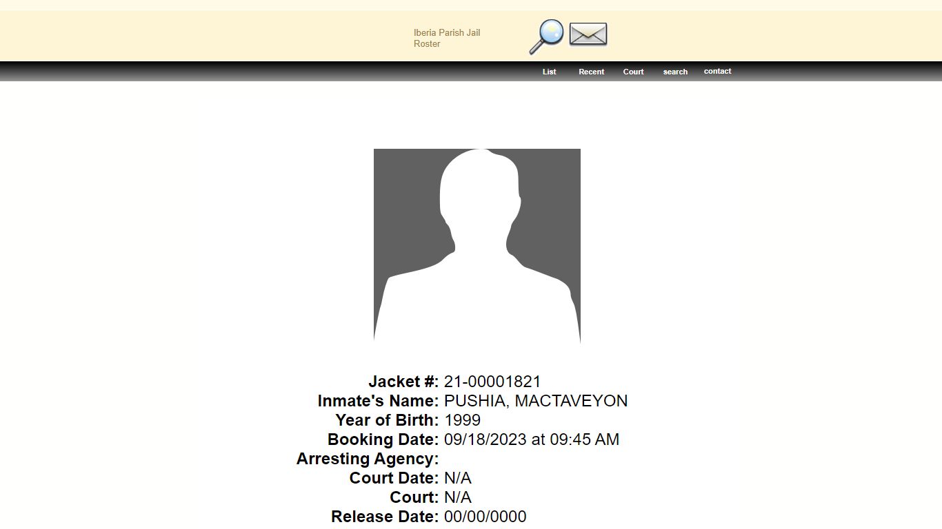 Active Inmate Search - Iberia Parish